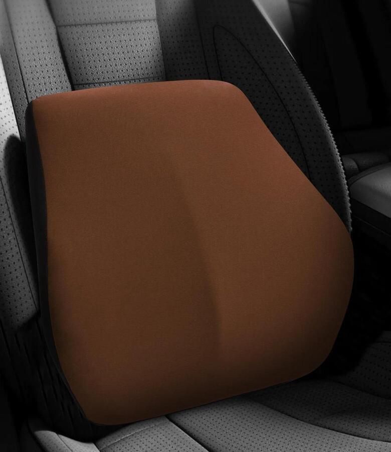 Rugkussen traagschuim lendensteun auto ergonomisch lendenkussen voor autostoelen bureaustoel rolstoel zwarte koffie