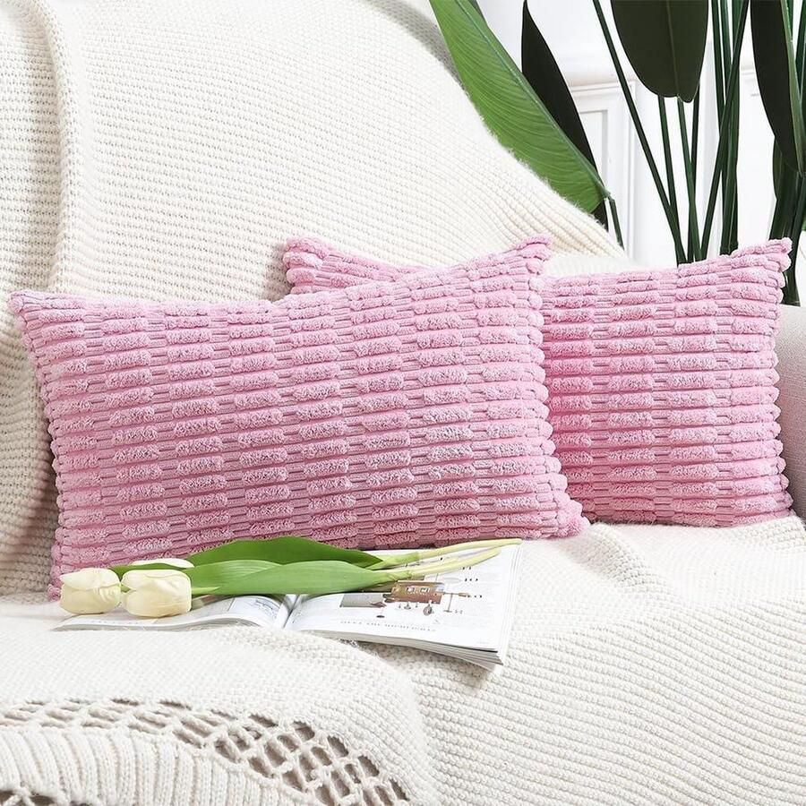 Ruikasi kussenhoes zachte comfortabele microvezel beddengoed dubbele kussenhoes decoratieve kussenhoezen voor bank auto slaapkamer 40 x 40 cm 50 x 50 cm 65 x 65 cm voordeelset van 2 kussenslopen