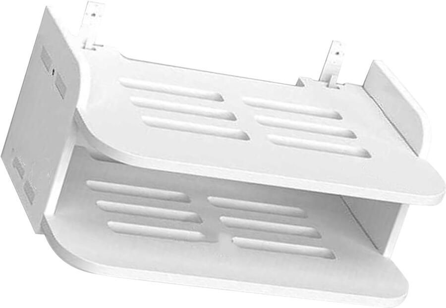 Ruim wandrouterrek wandrek voor wifi-router en decoder 1 stuk zwart hout