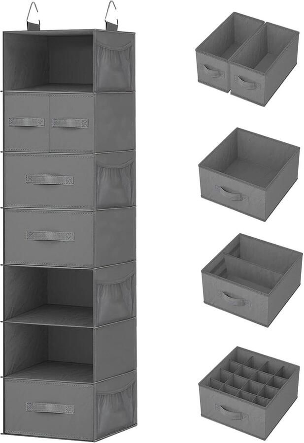 Luvetrex Ruime Hangende Organizer met 5 Lades en 8 Netvakken voor Kleding en Accessoires