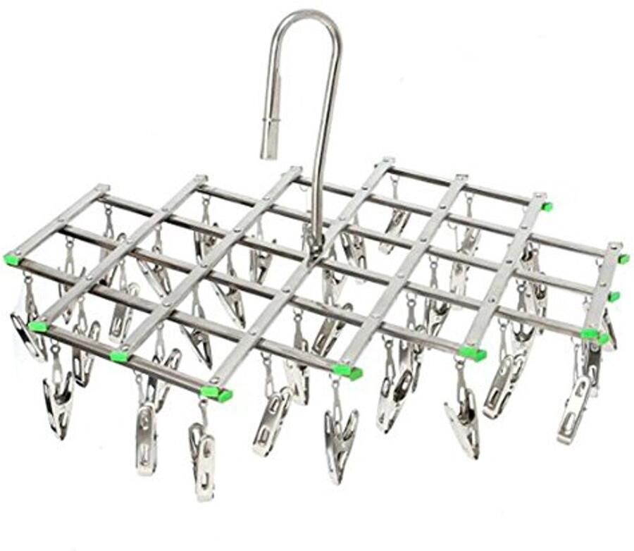 Ruimtebesparend Droogrek met 35 Clips en Slim Haakontwerp voor Binnen en Buiten