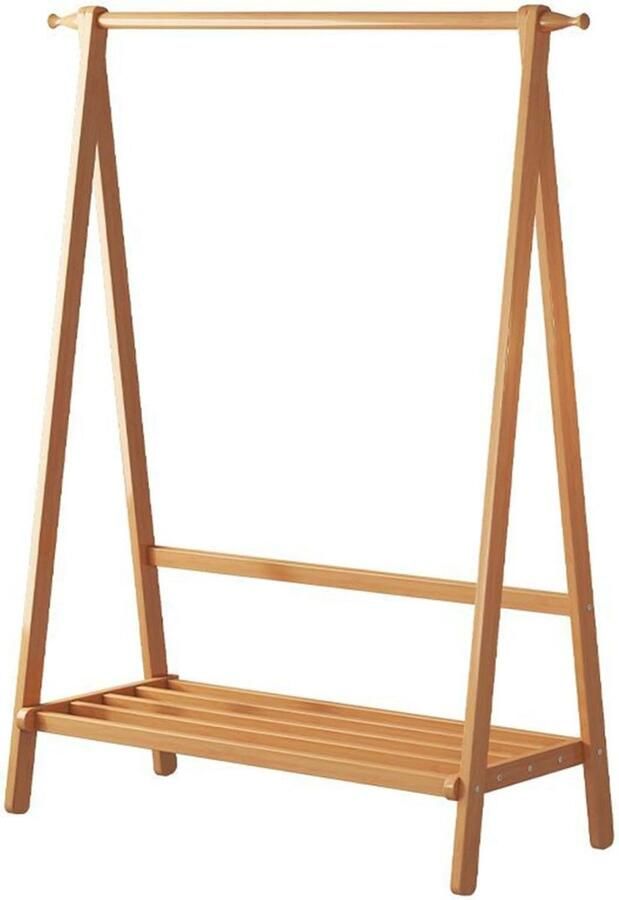 Ruimtebesparend Kledingrek met Opbergplanken Bamboe Kledingoplossing voor Organisatie