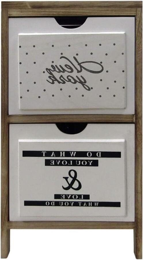 Ruimtebesparend Nachtkastje 3 Laden Nordic Design Hout Lichtbruin Wit Badkamermeubilair Afmetingen: 61 X 30 X 24 cm (Hxbxd) Art. Koning 6503 Beside shelf - Foto 2