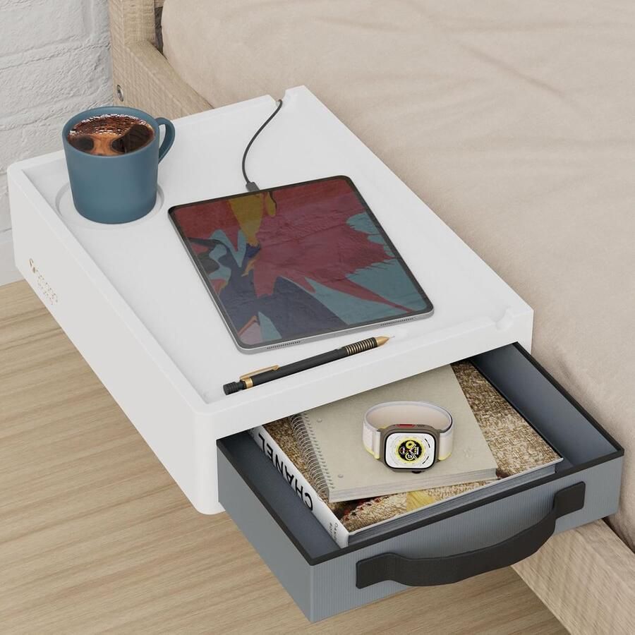 Ruimtebesparend nachtkastje multifunctioneel 1 stuk bamboe 37 x 26 5 cm