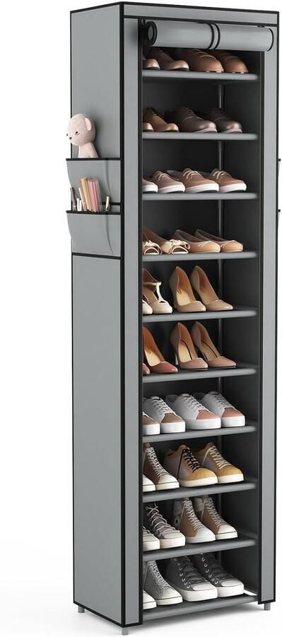 Ruimtebesparend schoenenrek 10 etages compact en duurzaam 1 stuk