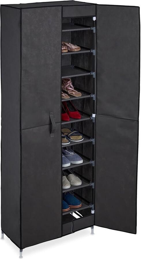 Ruimtebesparend schoenenrek voor 30 paar met stofhoes 168x61x30 5 cm