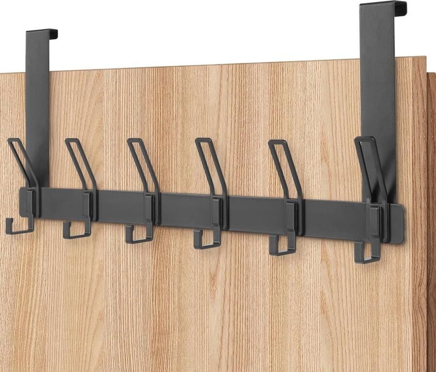 Ruimtebesparende Deurkapstok met 12 Haken voor Slaapkamer Badkamer en Keuken Gemoedelijk en Eenvoudig Te Monteren