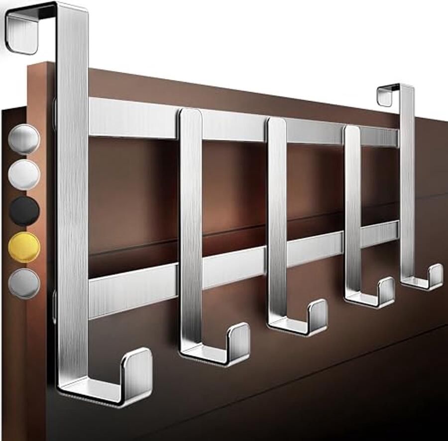 Ruimtebesparende Deurkapstok van Roestvrij Staal Universele Kledinghaken voor aan de Deur