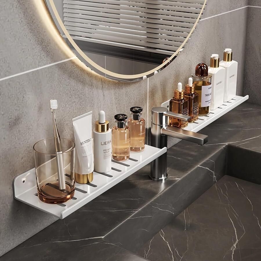 Ruimtebesparende doucheplank wandrek zonder boren 1 stuk koolstofstaal