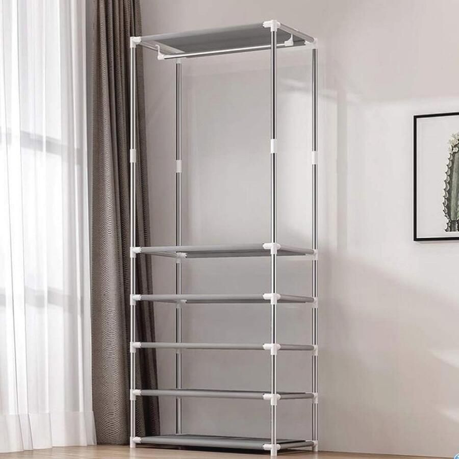 Ruimtebesparende Kapstok met Hanger en Opbergplank voor Jassen Hoeden en Sjaals