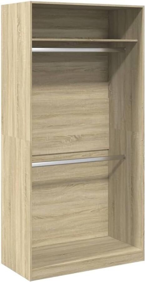 Ruimtebesparende Kledingkast 100x50x200 cm Klerenkast in Sonoma Eik