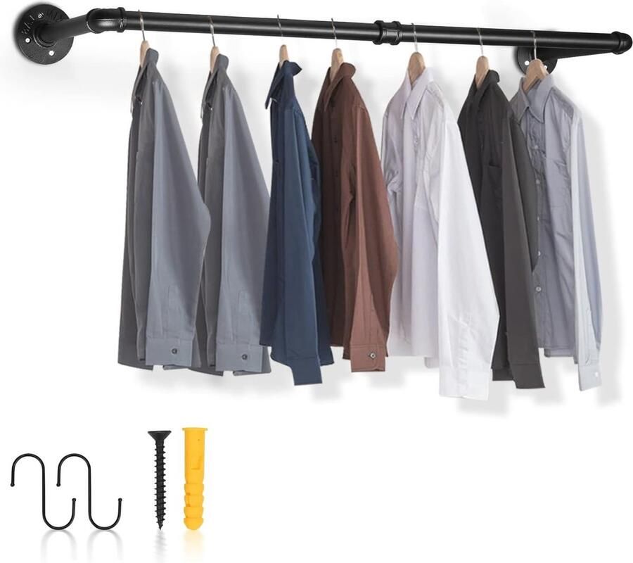 Ruimtebesparende Kledingstang Set van 6 Robuuste Wandgarderobe voor Hal Woonkamer en Slaapkamer