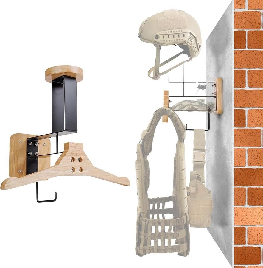Ruimtebesparende Muurhouder voor Helm Vest en Sportuitrusting