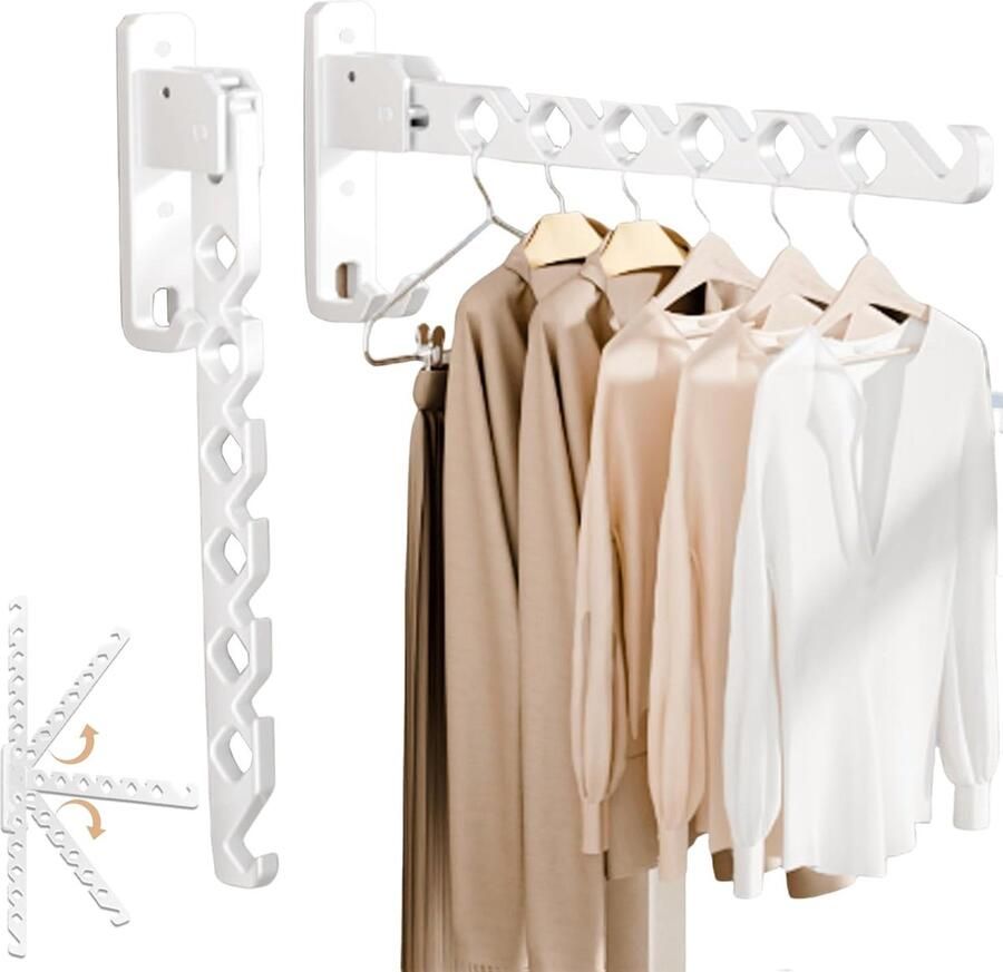 Ruimtebesparende Opvouwbare Kledinghaken met 180° Rotatie voor Badkamer en Balkon