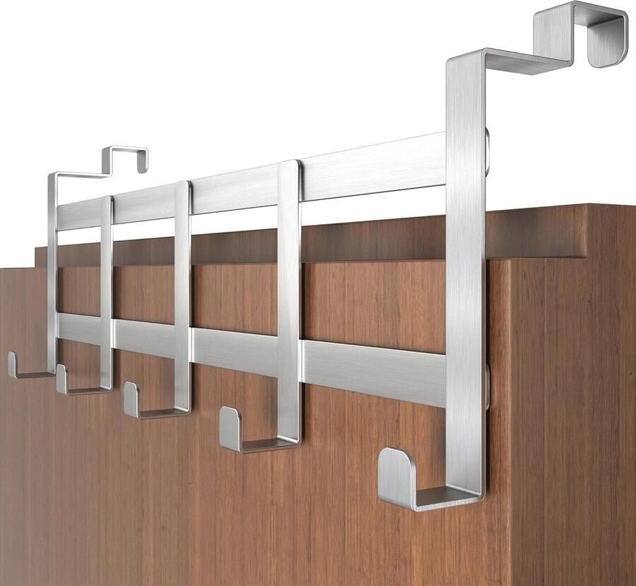 Ruimtebesparende Roestvrijstalen Deurkapstok voor Binnen Handdoek- en Kledinghaken met Antislip Pads