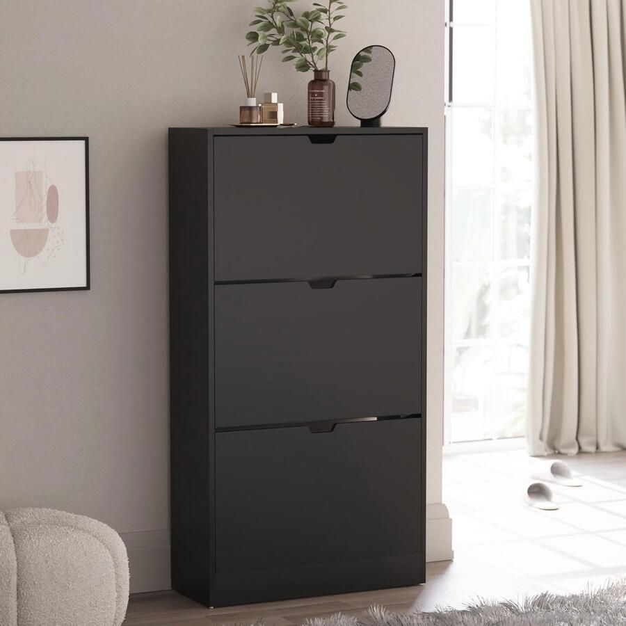 Ruimtebesparende Schoenenkast met 3 Laden Compacte Opbergoplossing voor Hal en Woonkamer