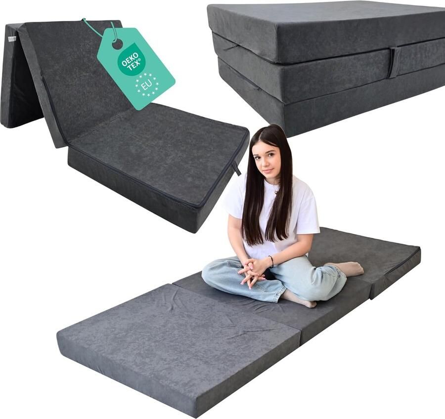 Ruimtebesparende Vouwmatras 80 x 200 cm Opvouwbaar Gasten- en Reismatras