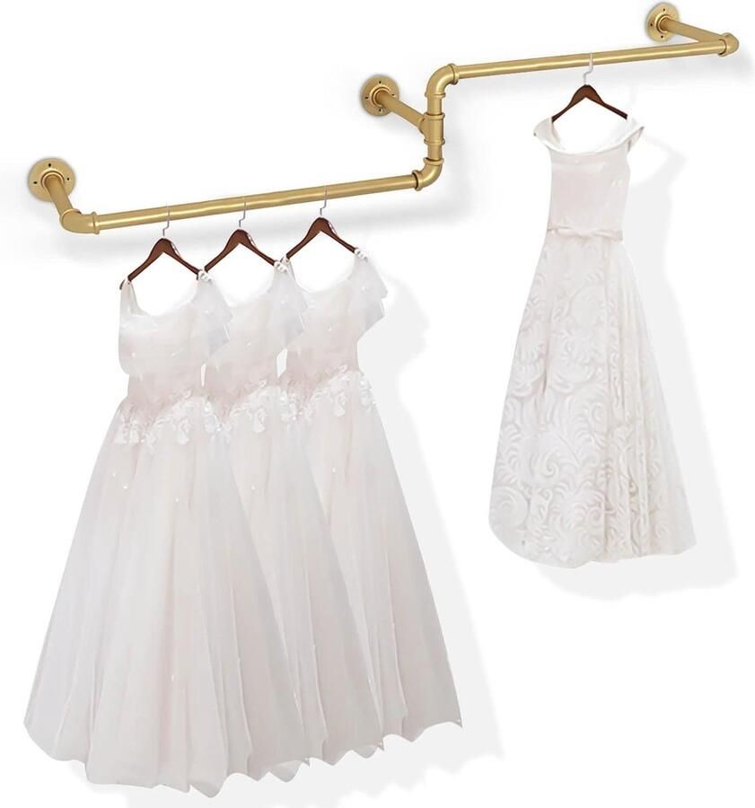 Ruimtebesparende Wandgemonteerde Kledingstandaard in Industiële Stijl