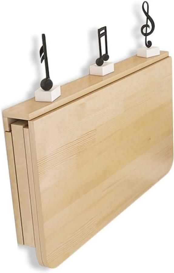Ruimtebesparende Wandklaptafel van Massief Hout Zwevend Bureau voor Keuken Kinderkamer of Eetkamer 80 x 50 x 33 cm
