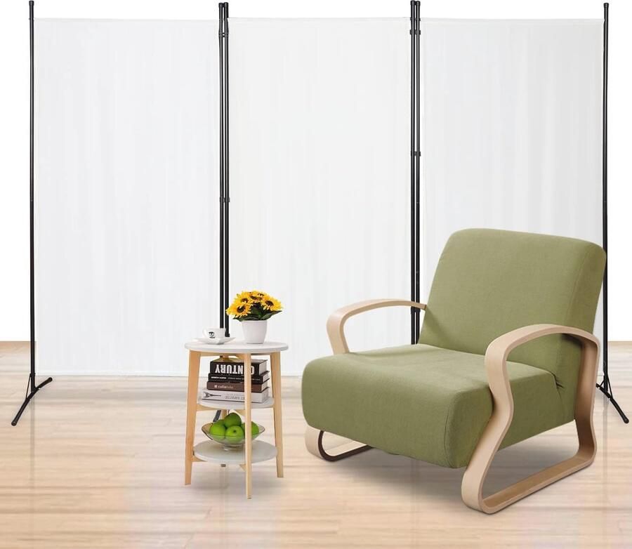 Ruimteverdeler 3-delig Paravent Scheidingswand voor Binnen en Buiten 260 x 180 cm Inkijkbescherming Beige