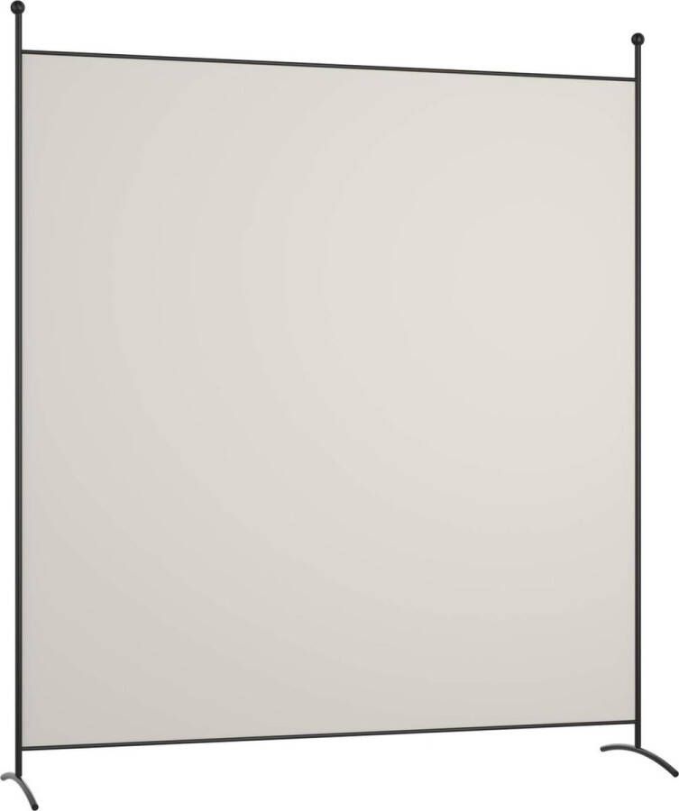 Ruimteverdeler Paravent 180x186cm scheidingswand met steunvoet inkijkbescherming muur scherm draagbaar (Beige)