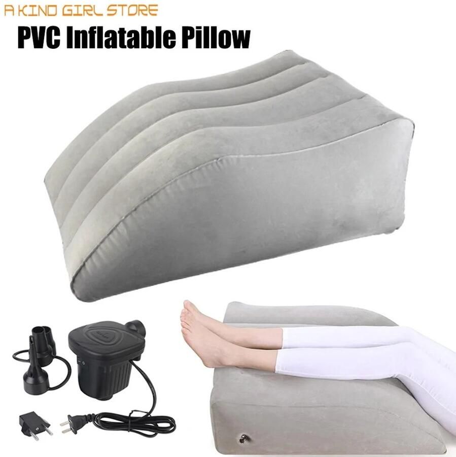 Rumi voetensteun Kniekussen voor in het bed Opblaasbaar Beenkussen Opblaasbare Voetensteun Beenkussen Wigvormig Reizen Vliegtuig Auto Thuis Kantoor Comfortabele Steun Kniekussen voor in het bed