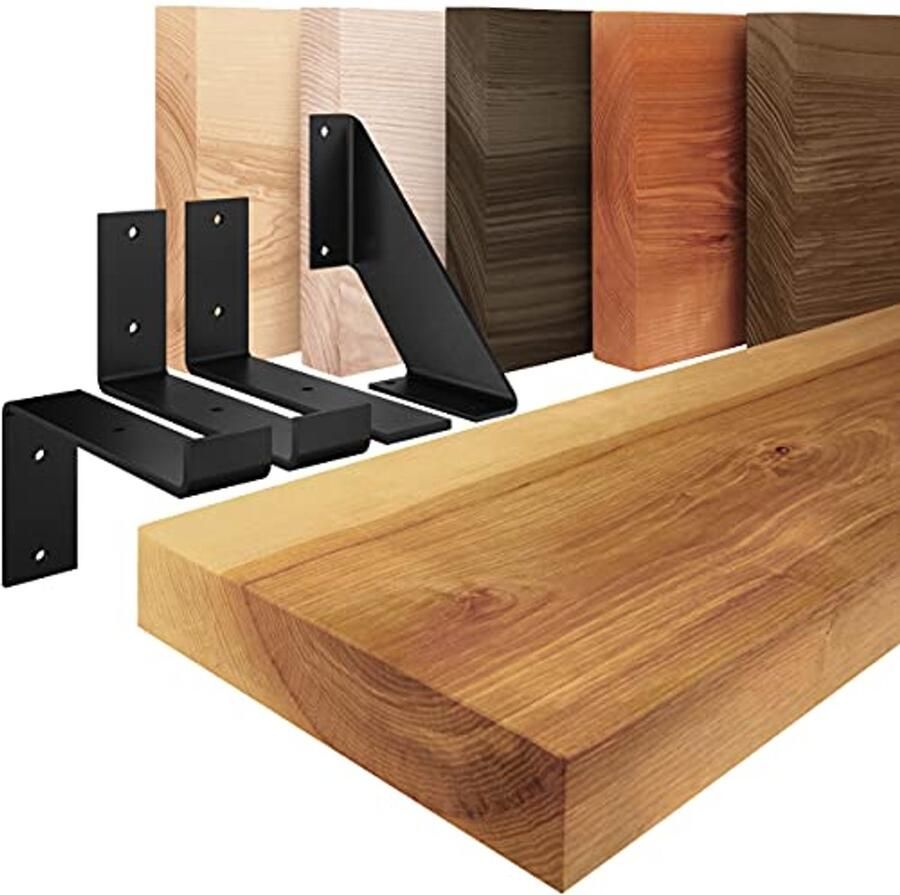 Rustiek Houten Wandrek Industrieel Wandplank 60 cm