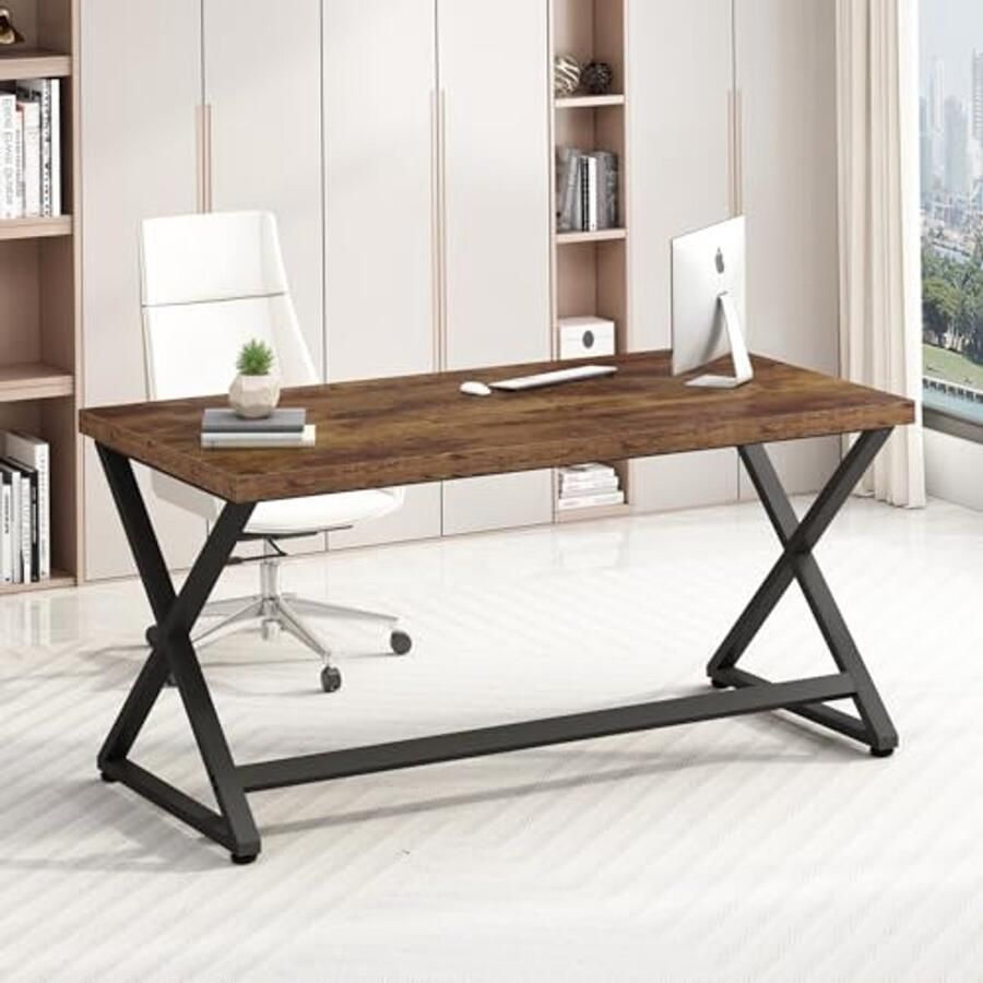 Rustiek Industrieel Computerbureau 120 cm voor Thuiskantoor Vintage Minimalistisch Bureau voor Schrijven en Study