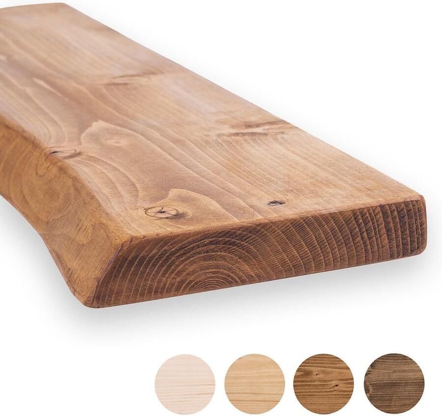 Rustiek wandrek 80 cm Onbehandeld massief grenenhout met levendige rand