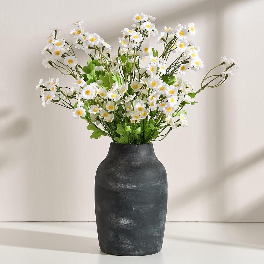 Rustieke boerderij bloemenvaas 72 inch boho vaas voor huisdecoratie terracotta vaas voor woonkamer tafel plank schoorsteendecoratie Zwart