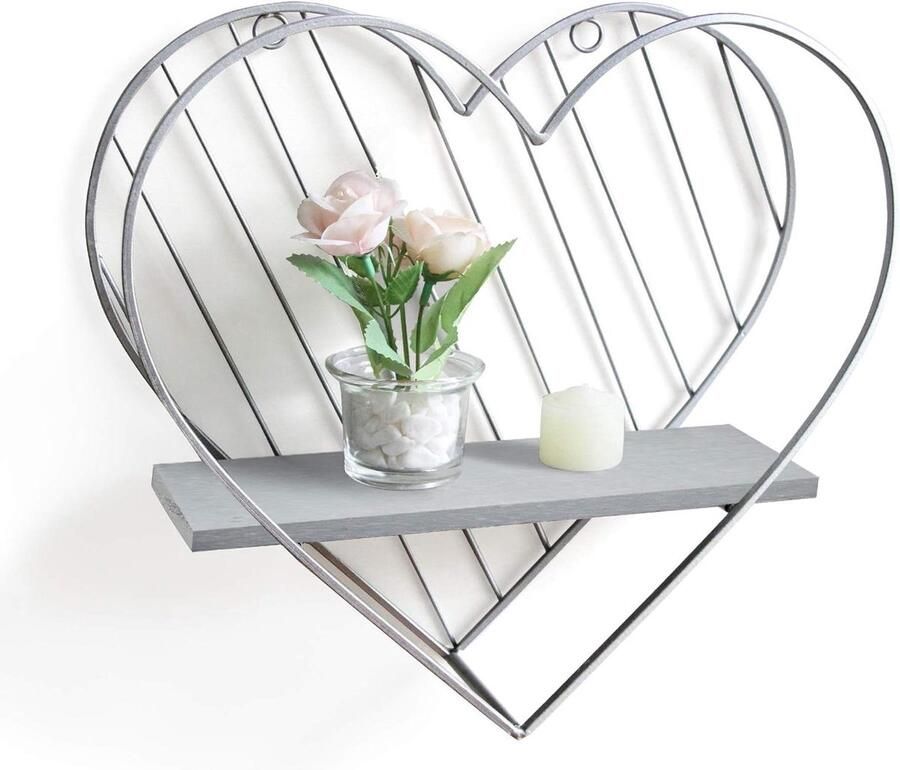 Rustieke Drijvende Plank Grijze Planken Geschikt voor Kids Slaapkamer en Badkamer 1 stuk Grijs Hout