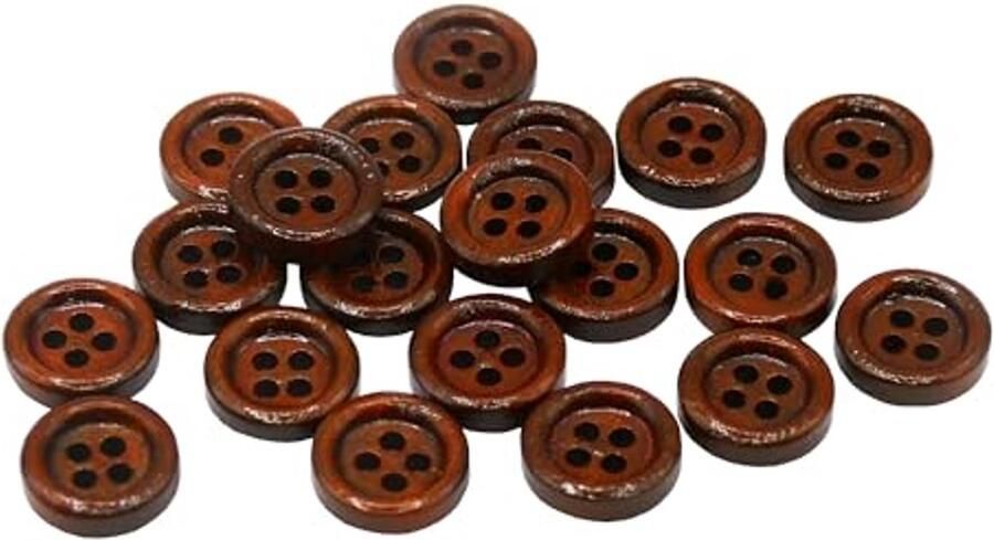 Rustieke houten knopen voor naaien en knutselen 12 mm 20 stuks