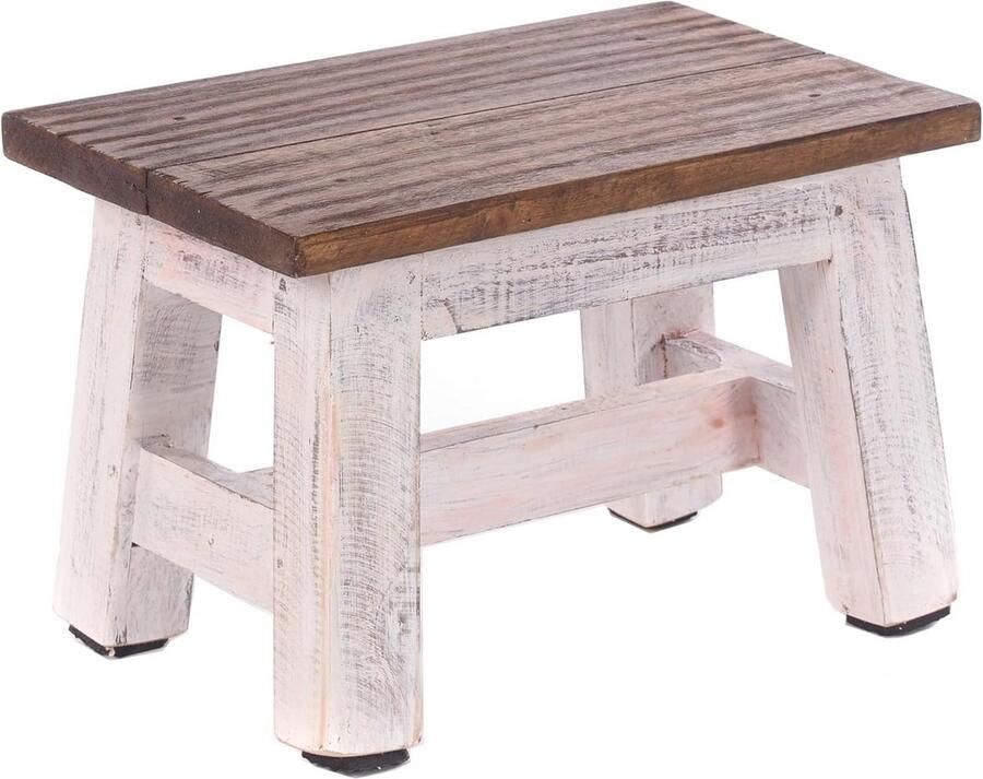 Rustieke Houten Voetenbank 21x30x20 cm Handgemaakt en Duurzaam