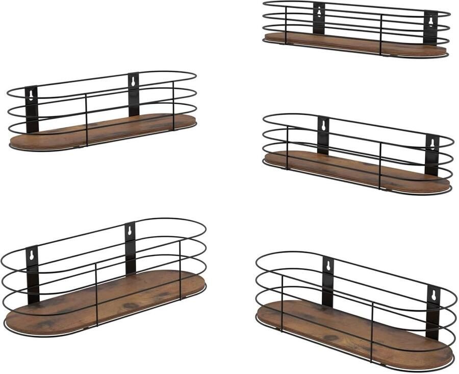 Rustieke houten wandplanken set van 5 duurzaam eenvoudig te monteren