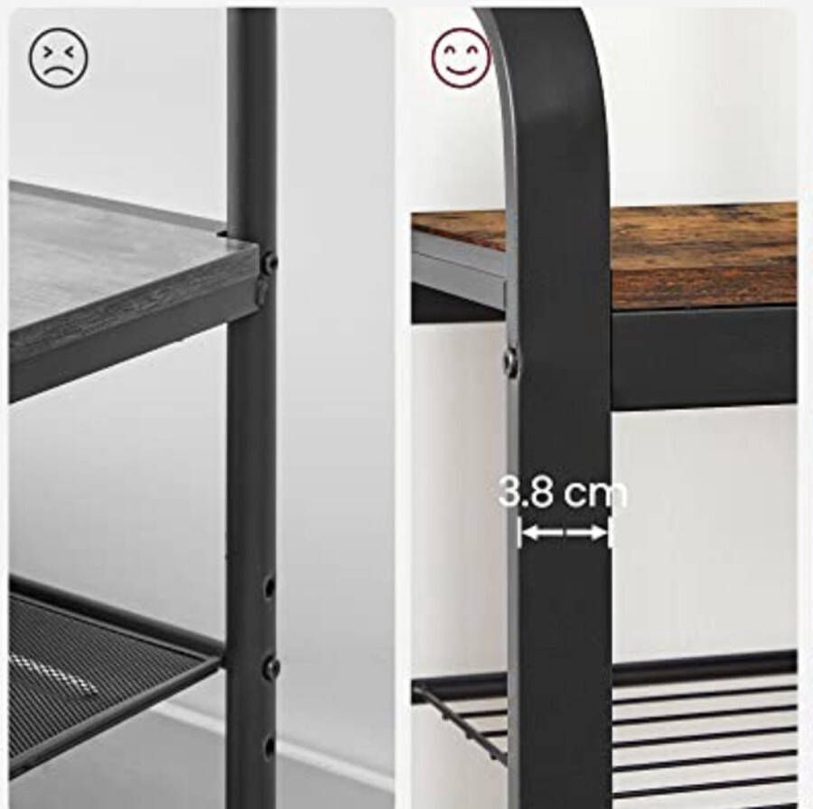 Vasagle Rustieke kapstok met opbergbank voor schoenen 4-in-1 ontwerp 9 haken kledingstang - Foto 3