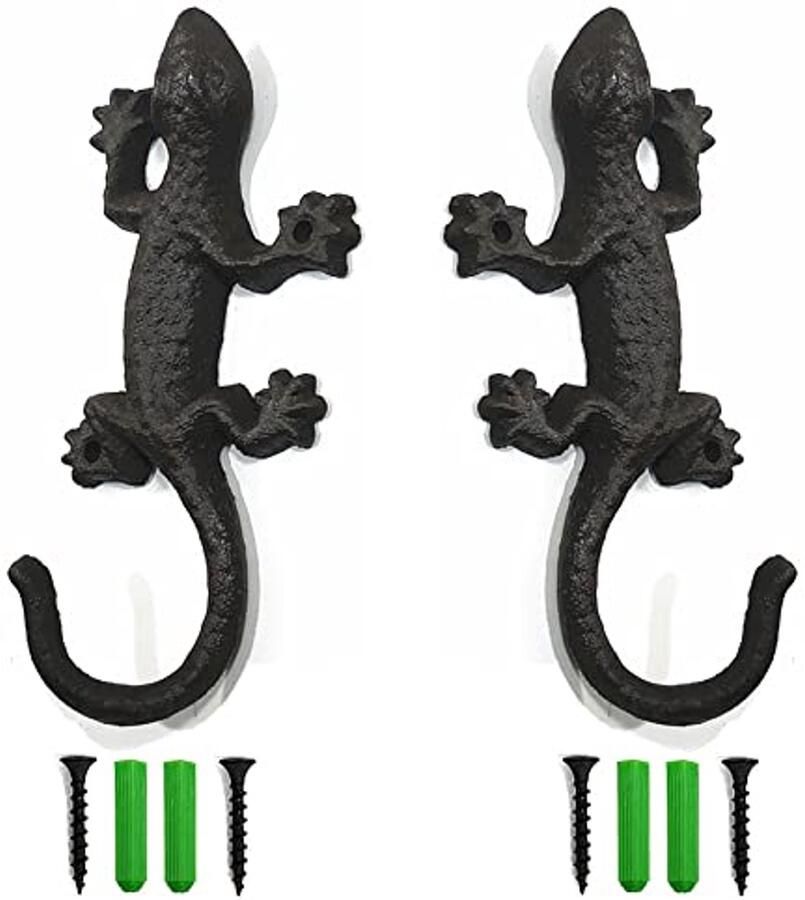 Rustieke kapstokken gietijzeren vintage muurhaken gietijzeren octopus muurhaken vintage muurhaken met schroeven en rubberen stoppen octopus muurhaken zwart (B)