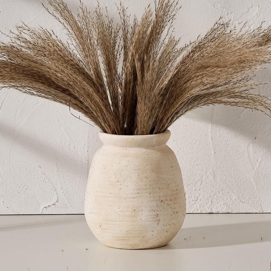 Rustieke keramische boerderijvaas Aardewerk bloemenvaas voor woondecoratie Boho-vaas met zandglazuur voor tafel en huis