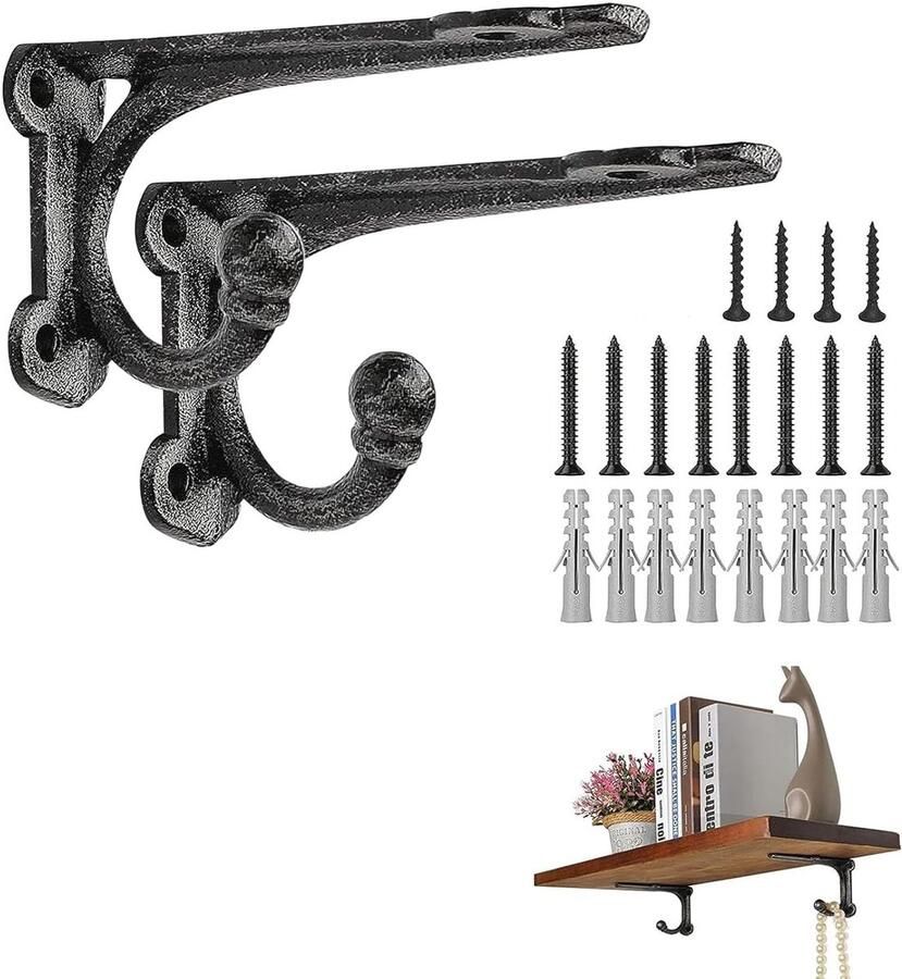 Rustieke plankbeugels Gietijzer Set van 2 4 inch