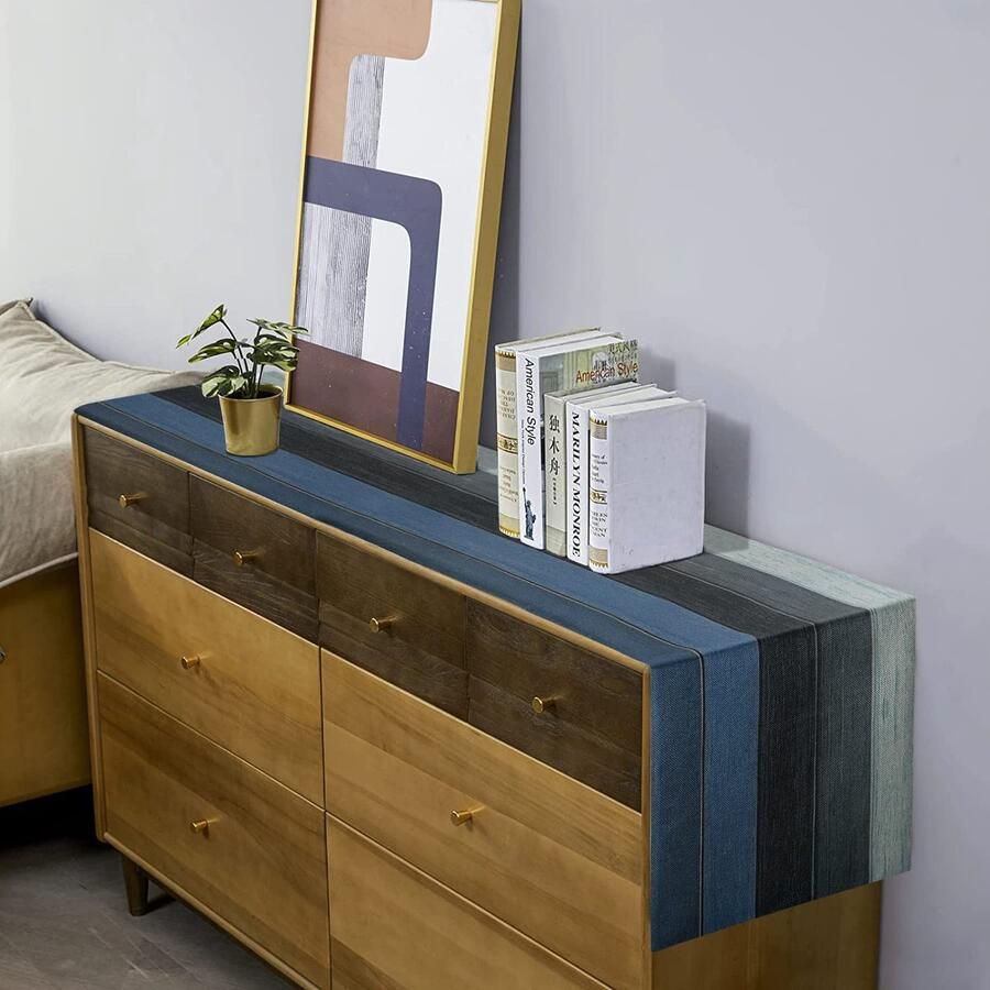 Rustieke tafelloper 3D-ontwerp 1 stuk kleuren katoen