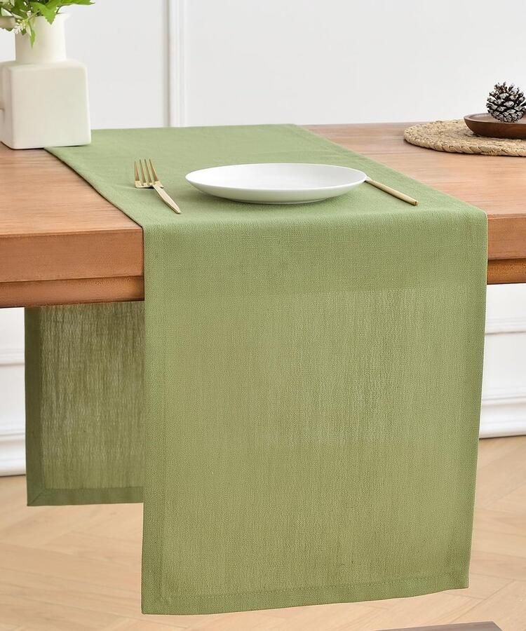 Rustieke Tafelloper Handgemaakt 1 stuk Linnen en Polyester 33x150cm