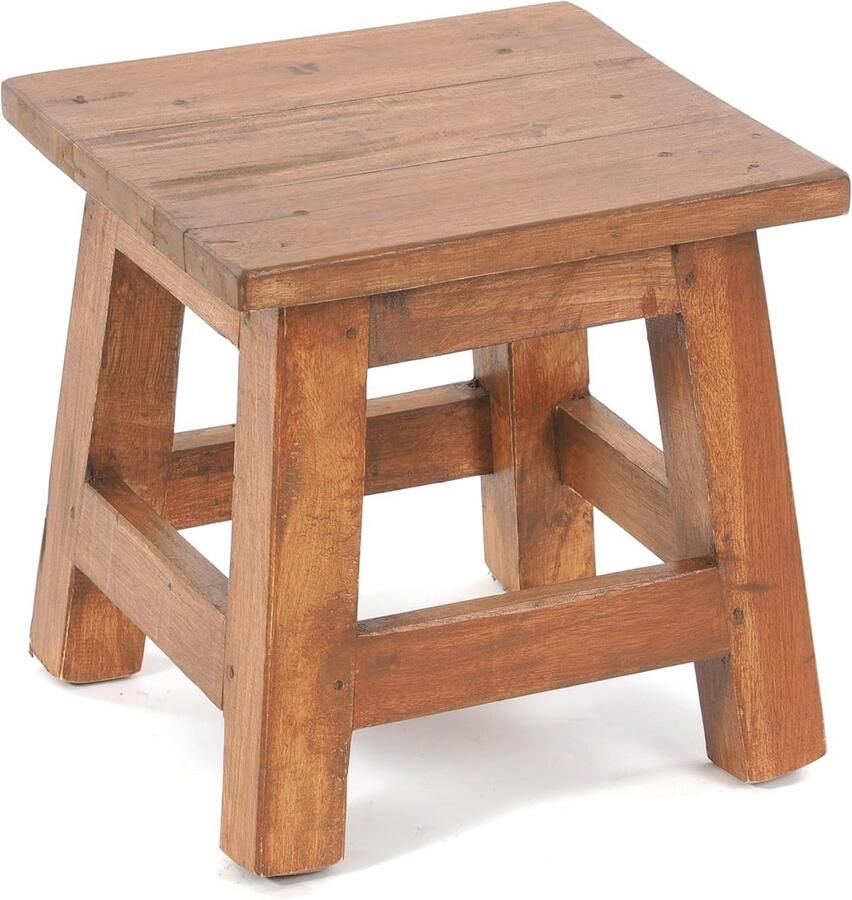 Rustieke Voetenbank van Gerecycled Hout Perfect voor Decoratie en Kinderen