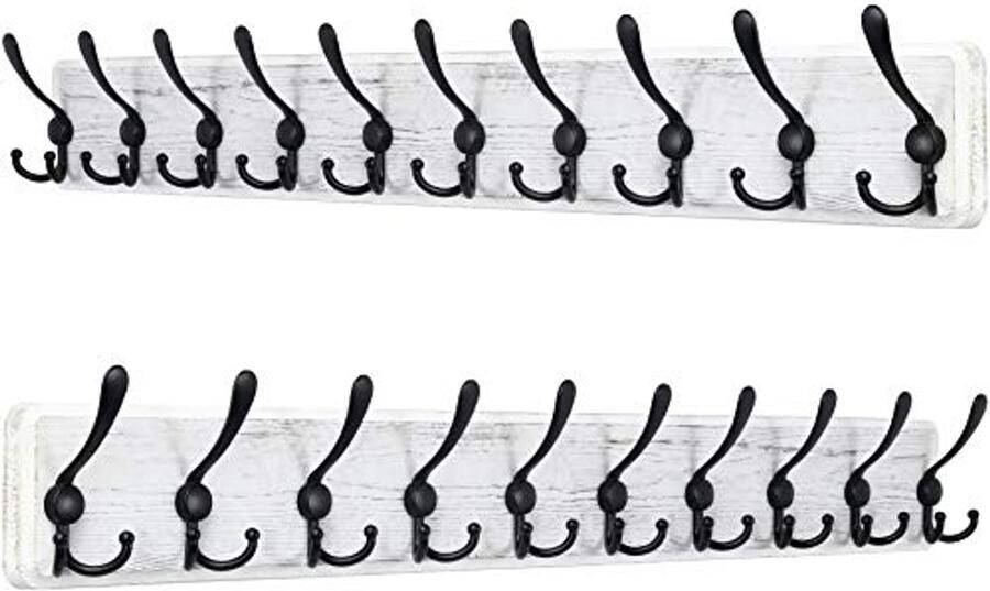 Rustieke Wandkapstok voor Jassen en Hoeden – 98 cm Lange Wandhouder voor Thuis of Kantoor