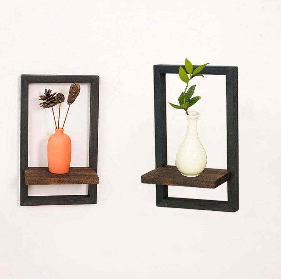 Rustieke Wandplanken Houten en Metalen Combinatie 1 stuk