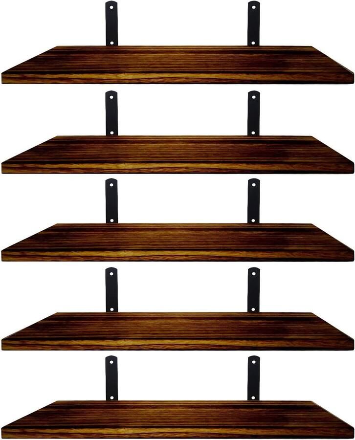 Rustieke Wandplanken Set van 5 voor Wandmontage 42x15x1 5cm