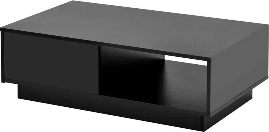 Rustive Salontafel Hoogglans Modern Bijzettafel Led Verlichting 15 Kleuren Rechthoekig Geschikt voor Woonkamer