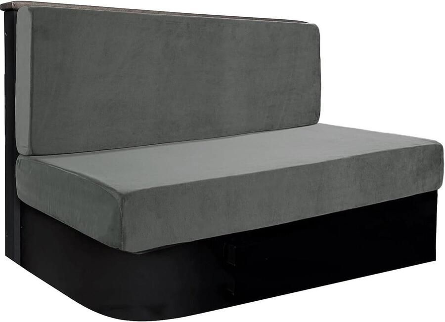RV Dinette Kussenhoezen 2 Stuks Fluwelen Stretch Camper Seat Kussen Bank Slipcovers Met Rugleuning Cover Sofa Kussenhoes Voor RV Auto Grijs Set van 1