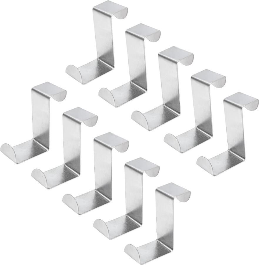 RVS Deurhaak Set Deur Ophanghaak Deurkapstok Deurhanger Kapstok Handdoek & Kleding Ophanghaken Deur Haken Deur Hanger Ophanghaak Set Van 10 Stuks deur achter haak