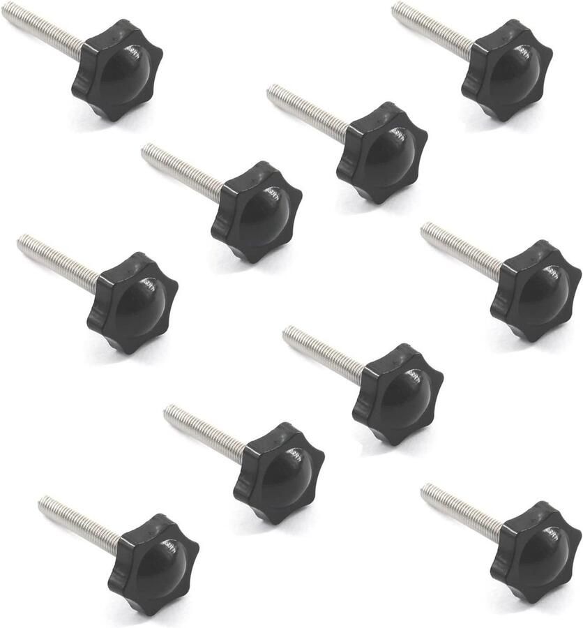 RVS Draad Vervanging Ster Hand Knop M8x20mm Set van 10 Stuks Duim Schroef voor Aanscherping Handig en Duurzaam M8x20mm RVS Hand Aanscherping Knop 10 Stuks in Set