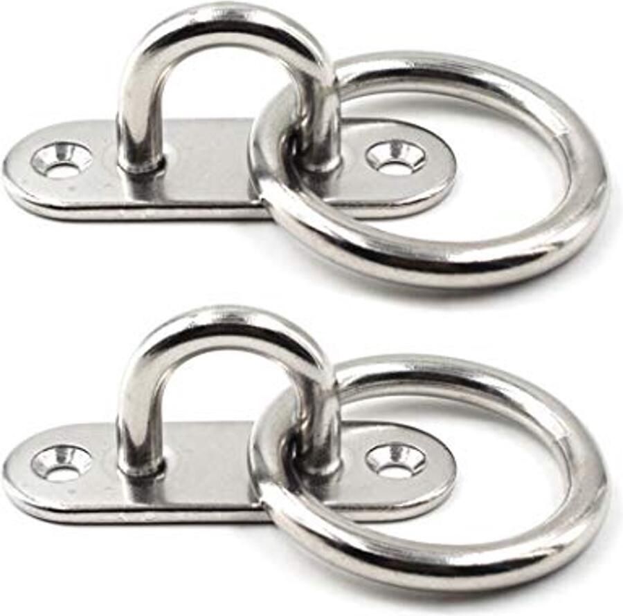 RVS Eye Pad Plaat Anker Mount met Ring voor Yoga Schommels Hangmatten en Marine Toepassingen