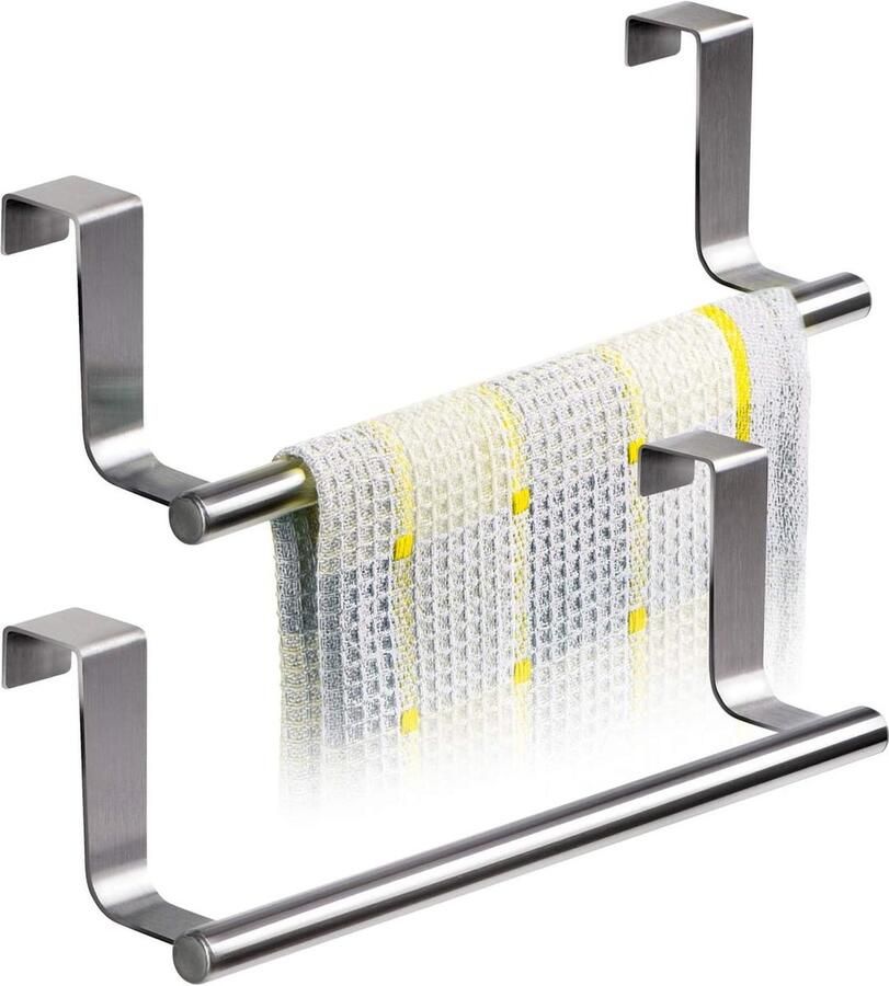 RVS Kastdeur Handdoekrek voor keukenkast 23CM Set Van 2 Stuks